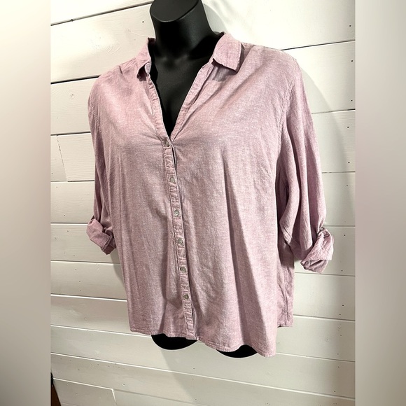 💜 SIGRID OLSEN – Rose mauve blouse – Size 3X - Picture 6 of 12